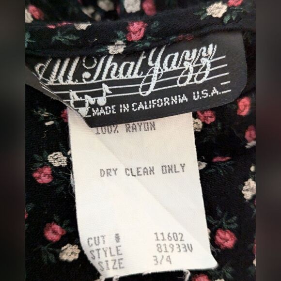 All That Jazz Vintage Black Floral Cottagecore Maxi Dress - Picture 7 of 7